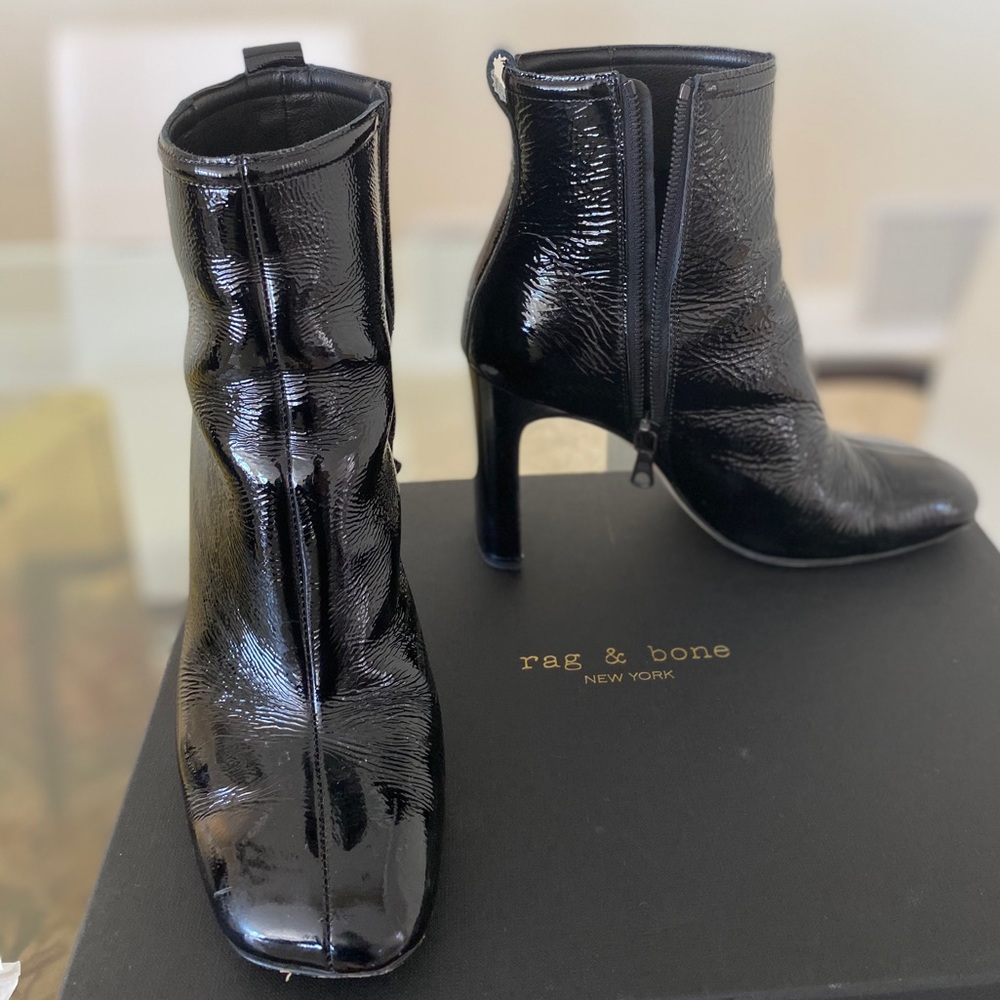 Rag n Bone Patent Leather Ankle Boots